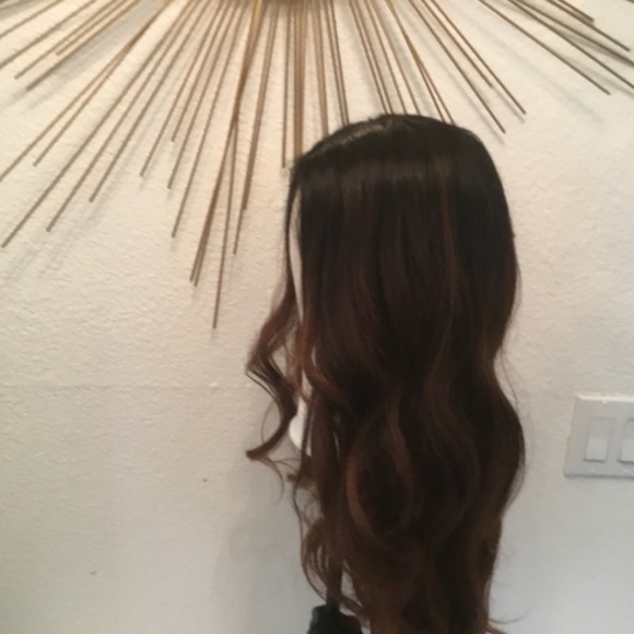 Ombré Swiss lace front wig 26 inches loose curls - Picture 4 of 16